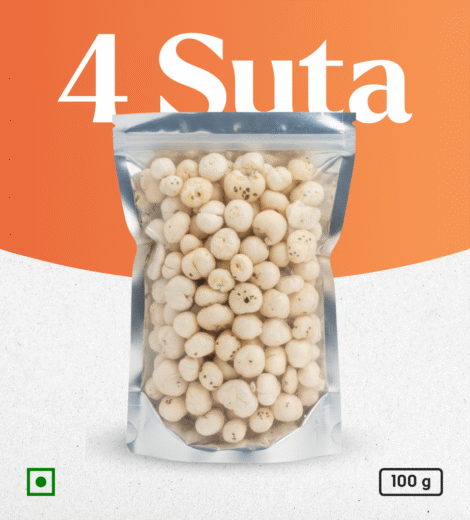 Premium 4 Suta Makhana – medium-size foxnuts (13–15 mm) by Mera Kisan