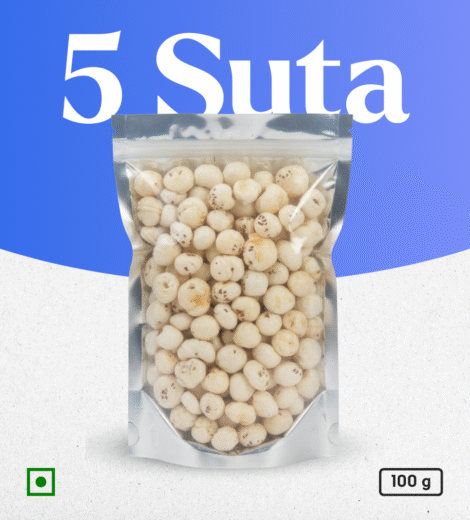 Premium 5 Suta Makhana – medium-size foxnuts (15–17 mm) by Mera Kisan