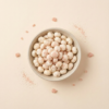 Top view of Himalayan salted makhana arranged neatly on a soft neutral background, showing its clean and minimal texture