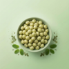 Top view of mint and moringa makhana arranged neatly on a soft green background, showing its natural and herbal appearance