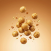Floating caramel salted makhana showing its crunchy texture and balanced sweet–salty coating against a soft background